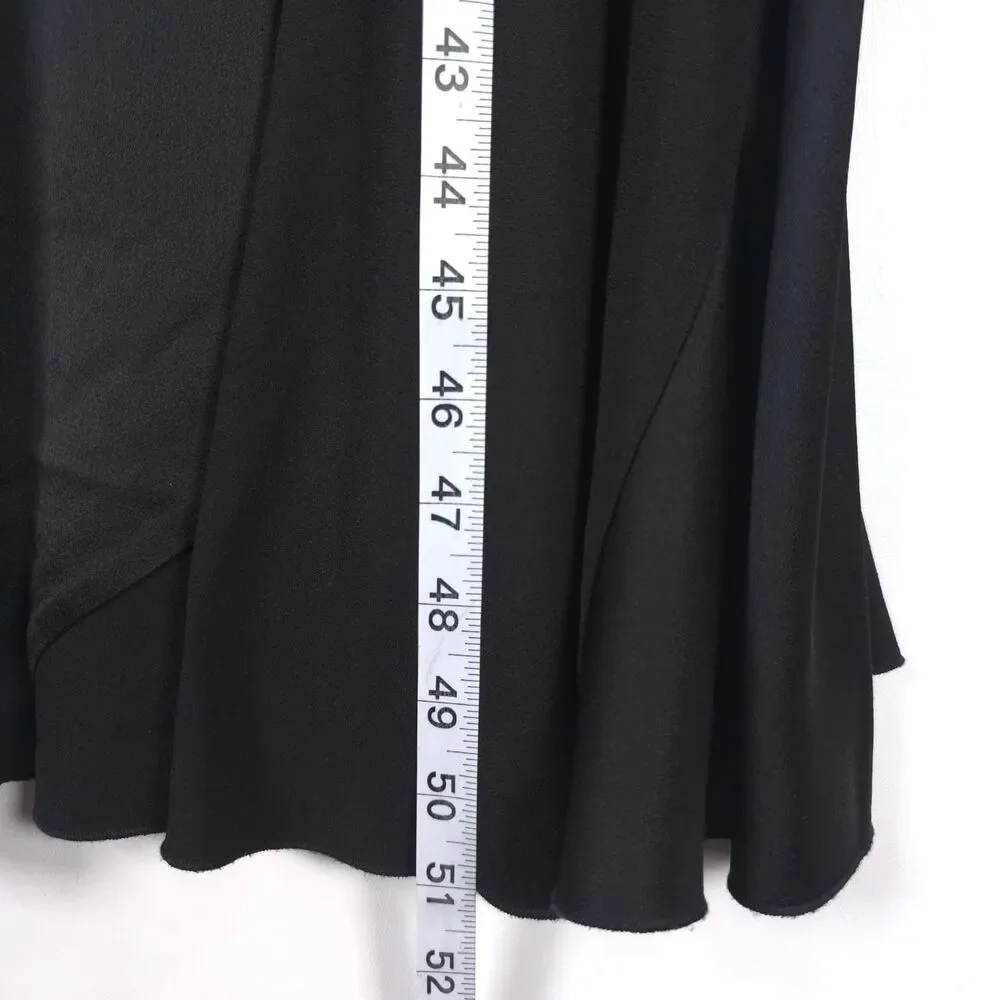 TORY BURCH Hailee Bias-Cut Midi Dress Size 6 Flowy A-Line Fit‎ Flare Black 41110